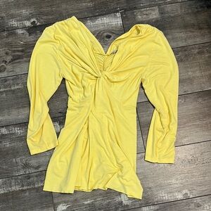 Boston Proper Sunny Yellow V-Neck Top